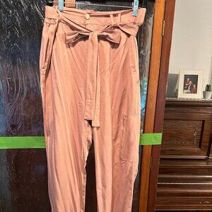 ENTRO PEACH/BLUSH PANTS, ELASTIC AT ANKLES, TIE  WAIST OPTIONAL, SZ L WORN TWICE